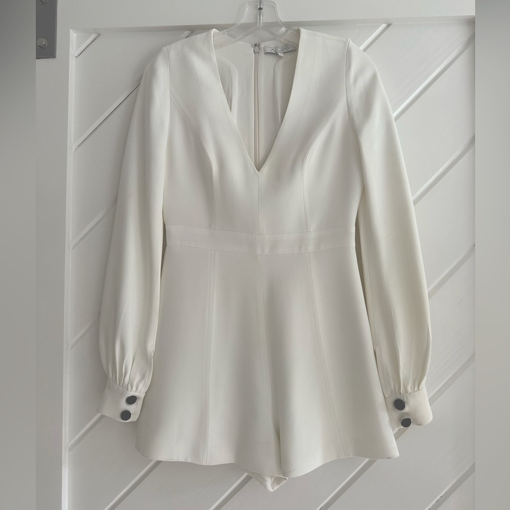 Alexis Long Sleeve White Romper